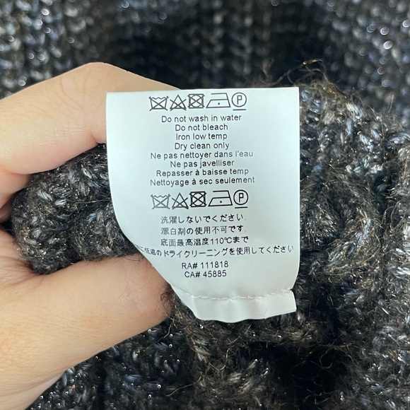 Michael Kors Collection Metallic Ruffle Cardigan Chocolate Brown Size S NWT - Picture 13 of 13